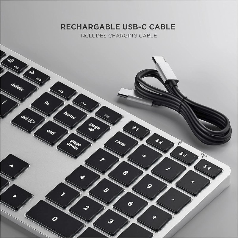 Slim X3 Bluetooth Backlit Keyboard - Silver