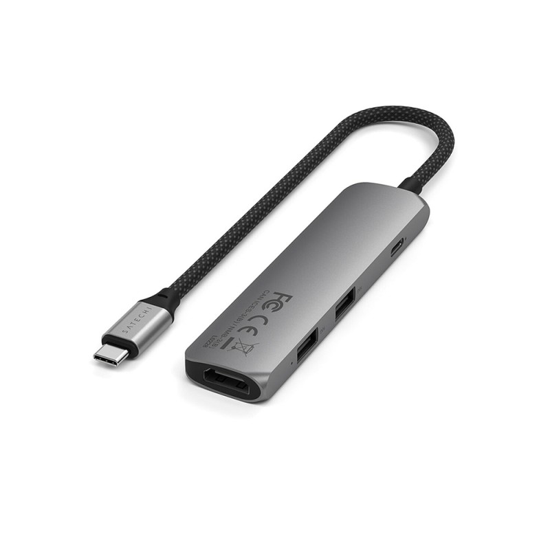 4-in-1 USB-C Slim Multiport Adapter 4K - Space Grey