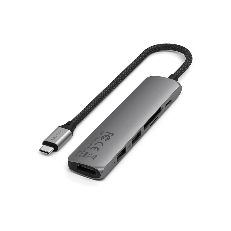 6-in-1 USB-C Slim Multiport Adapter - Space Gray