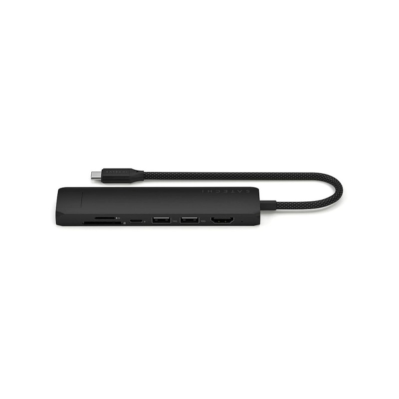 7-in-1 USB-C Slim Multiport Adapter with Ethernet - Black