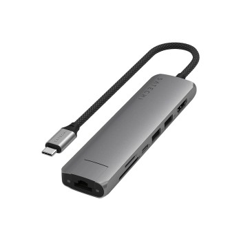 7-in-1 USB-C Slim Multiport Adapter with Ethernet - Space Gray