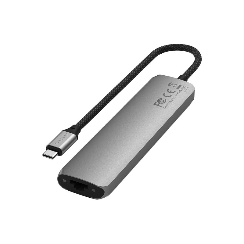 7-in-1 USB-C Slim Multiport Adapter with Ethernet - Space Gray