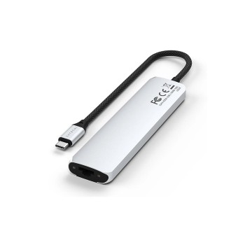 7-in-1 USB-C Slim Multiport Adapter with Ethernet - Silver