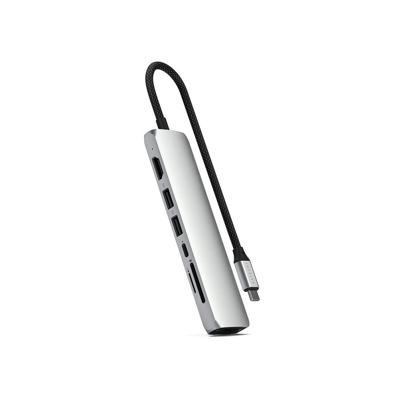 7-in-1 USB-C Slim Multiport Adapter with Ethernet - Silver