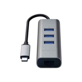 Type-C 2-in-1 USB Hub with Ethernet - Space Gray