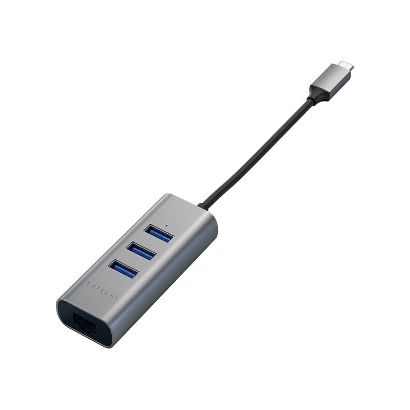 Type-C 2-in-1 USB Hub with Ethernet - Space Gray