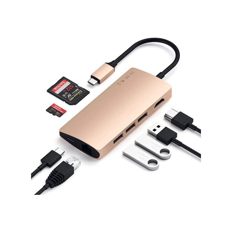 Type-C Multi-Port Adapter 4K with Ethernet V2 - Gold