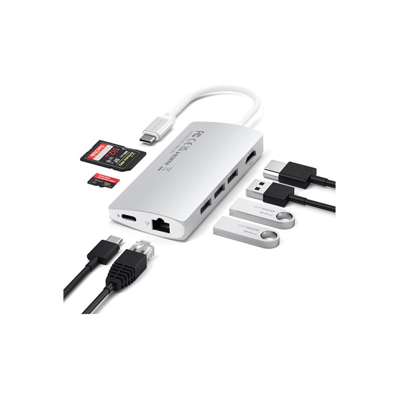 Type-C Multi-Port Adapter 4K with Ethernet V2 -Silver